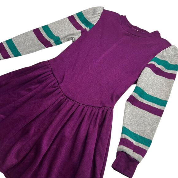 Vintage JCPenney Jr Hi Girls Size 10 Purple Striped Sweater Dress - Picture 3 of 6